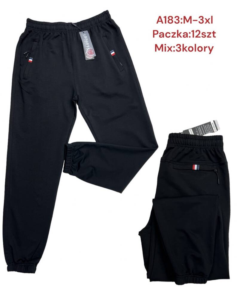 Spodnie dresowe meskie Roz M-3XL, Mix 3 Kolor Paczka 12 szt
